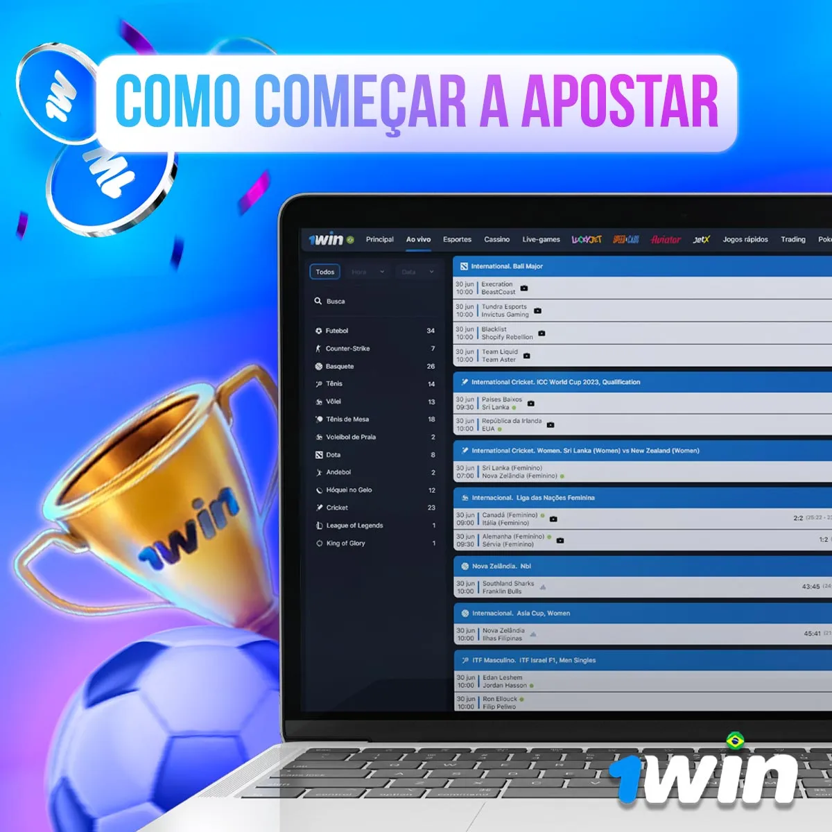 Como começar a apostar da casa de apostas 1win no mercado brasileiro