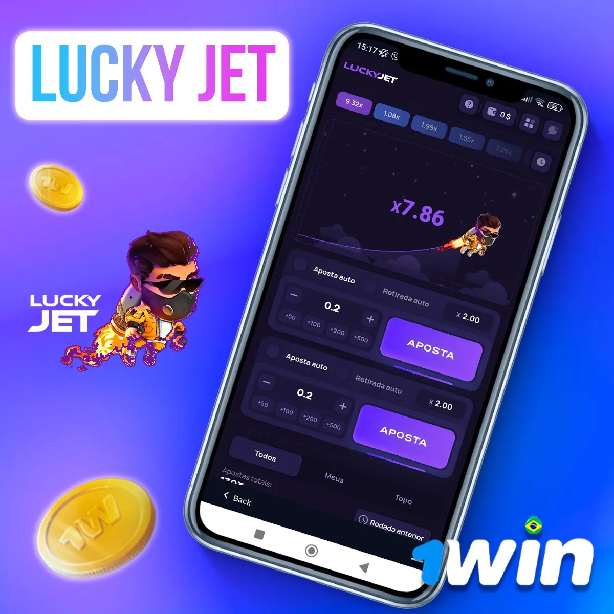 Popular jogo de cassino LuckyJet na casa de apostas 1win no mercado brasileiro