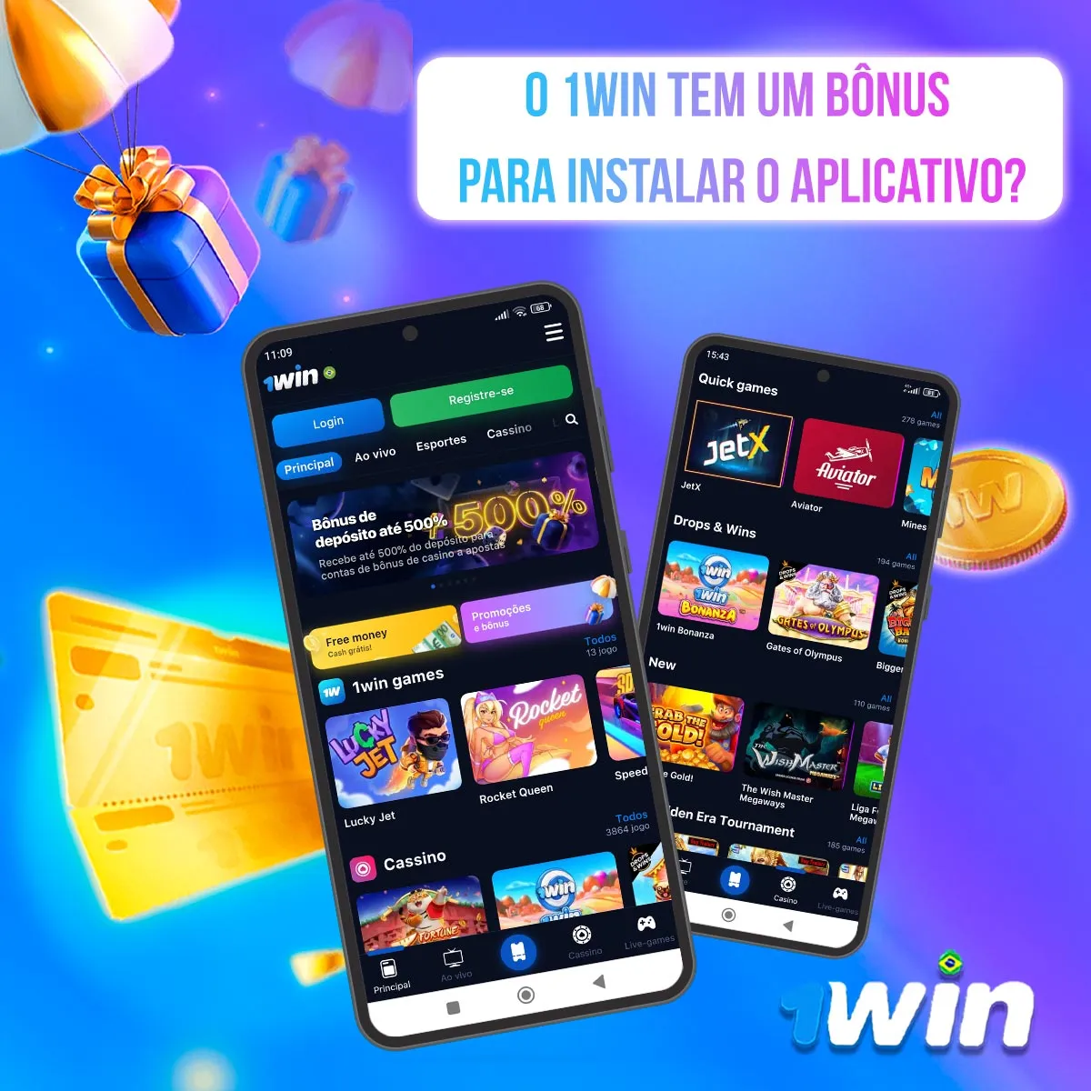 O 1win tem um bônus para instalar o aplicativo