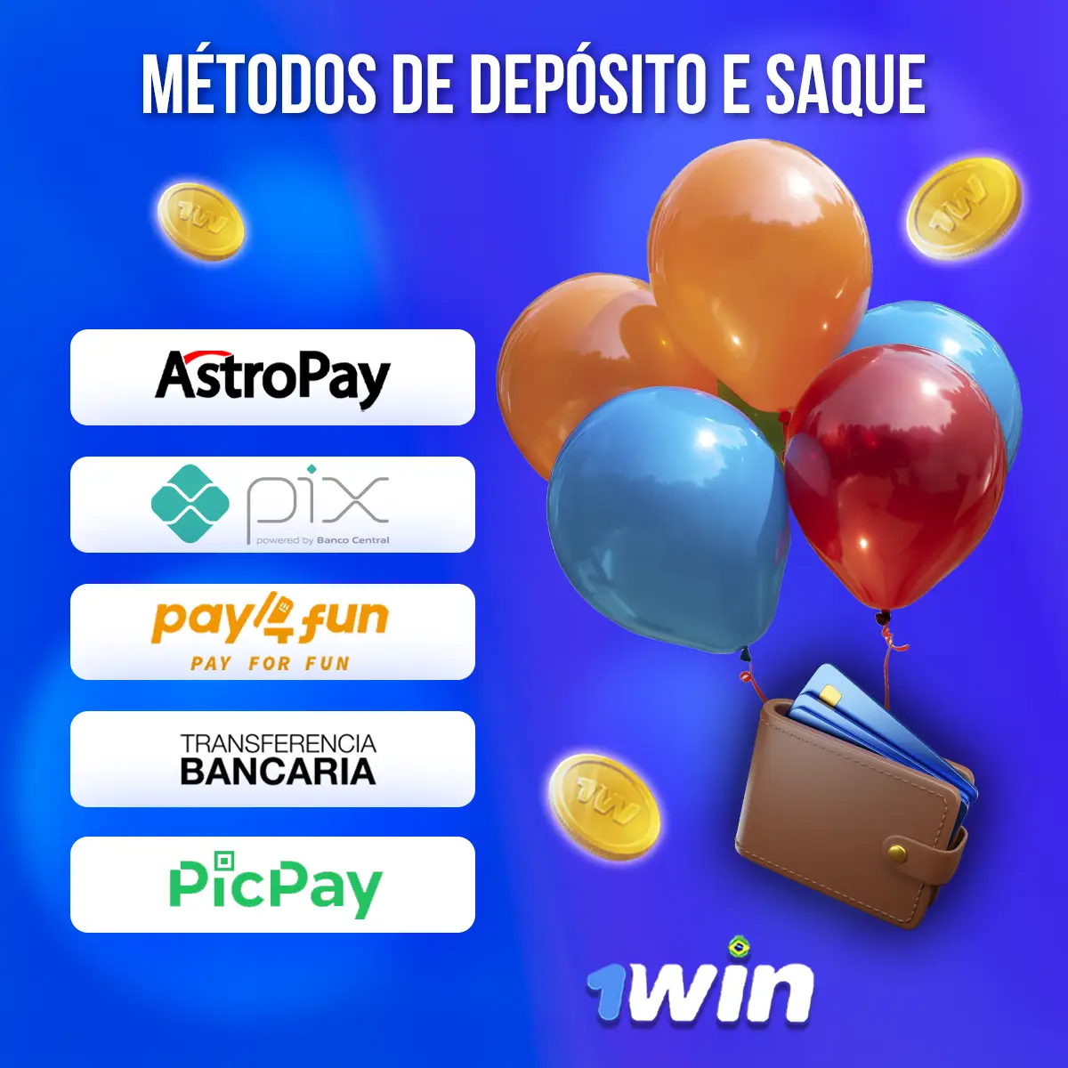 Pagamento depósito e saque disponíveis 1Win Balloon