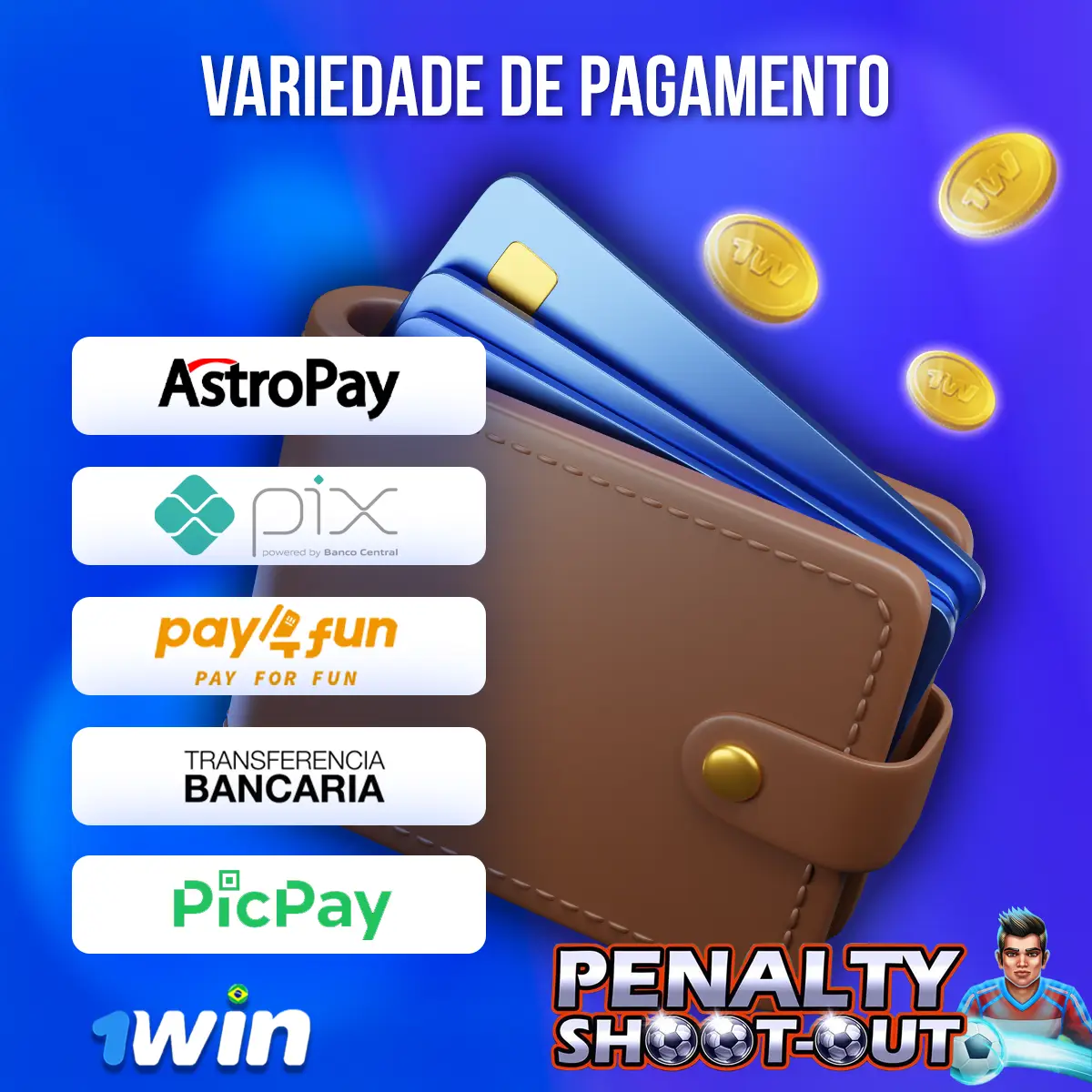 Opções de pagamento 1win