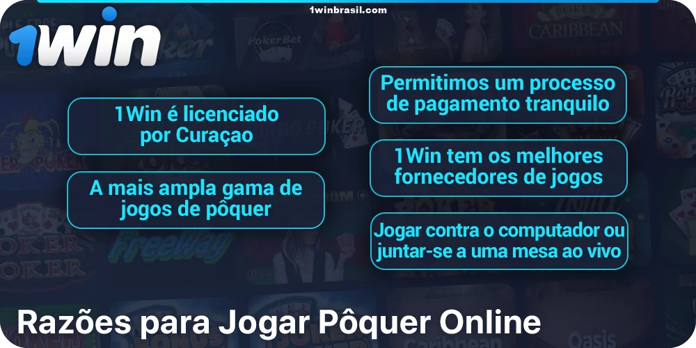 Principais razões para os jogadores brasileiros jogarem pôquer online na 1Win