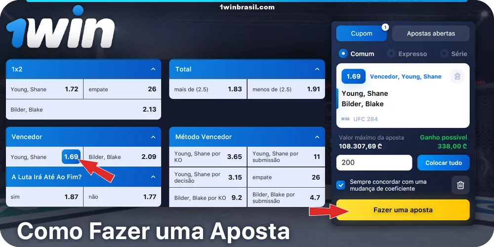 Instruções passo a passo para iniciantes sobre como apostar em lutas de MMA na 1Win
