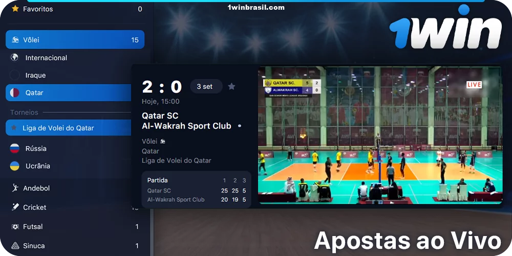 Aposta ao vivo no voleibol no 1Win Brasil