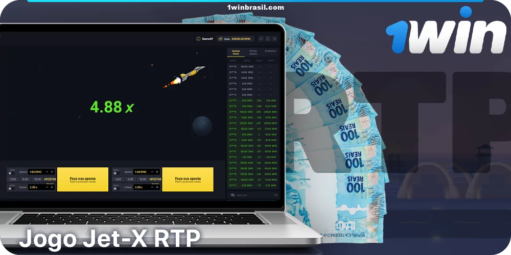 RTP em um jogo Jet-X a 1Win no Brasil
