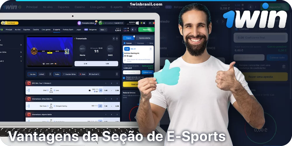 Principais vantagens de apostar no eSports a 1Win para os brasileiros