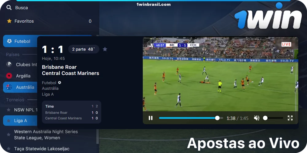 Aposta no futebol ao vivo em 1Win