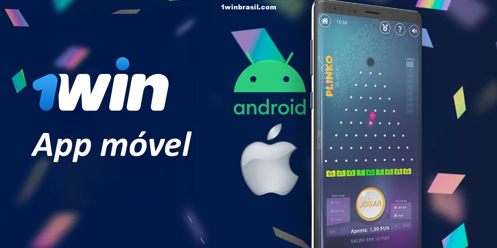 Aplicativo móvel para jogar Plinko no 1Win