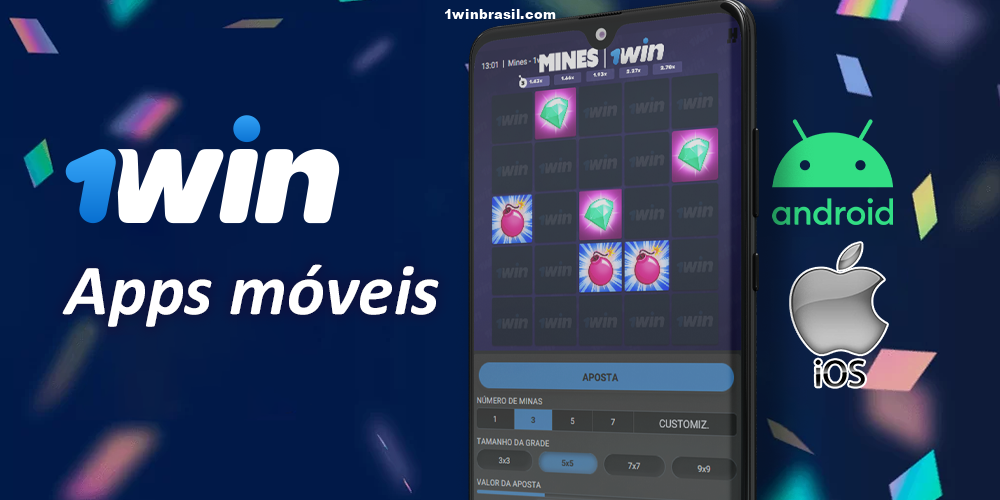 Aplicativo móvel para jogar Mines no 1Win BR