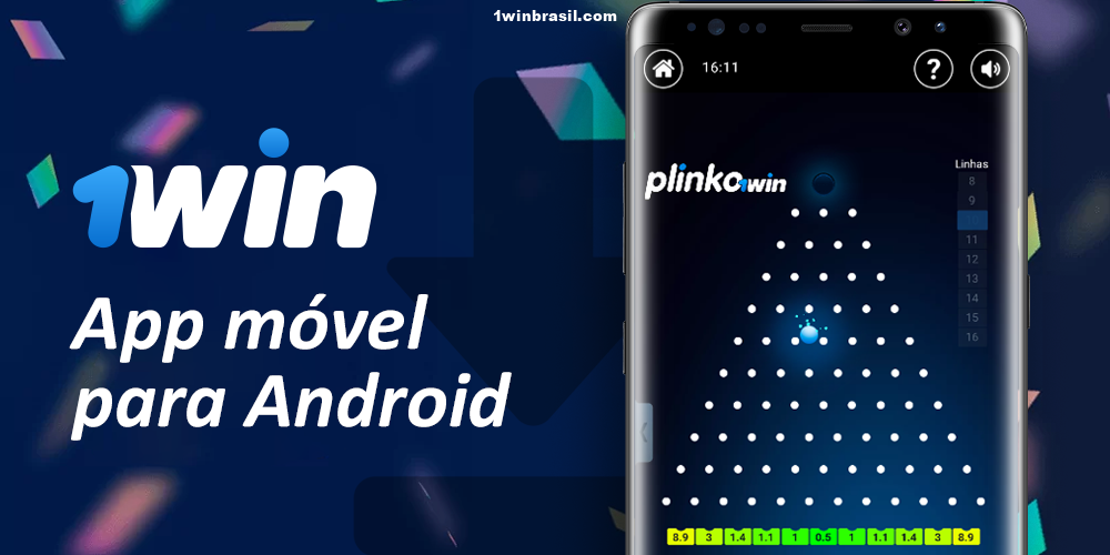 Jogue Plinko no aplicativo 1Win para Android