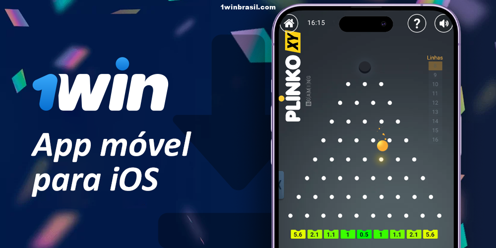 Jogue Plinko no aplicativo 1Win para iOS